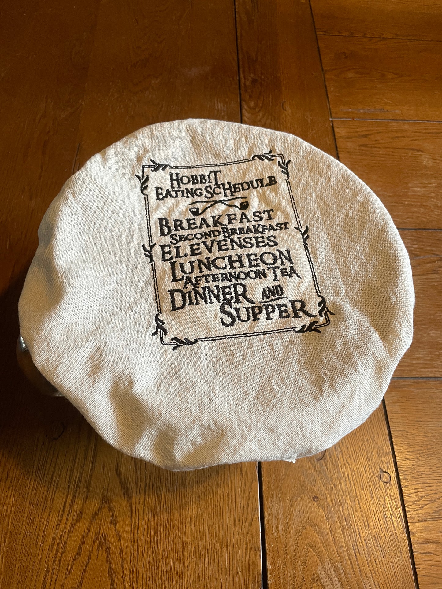 Hobbit Eating Schedule Washable Cloth Bowl Cover on 100% US Cotton