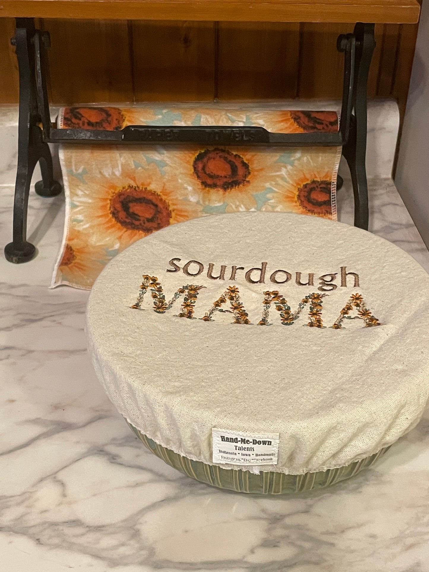 Sourdough MAMA 100% US cotton (embroidered) bowl cover