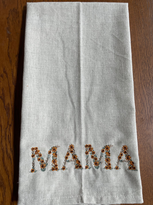 Floral MAMA Hand Towel